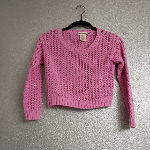 Pretty In Pink Pandemonium Cropped Girl's Sweater Size M (10-12) - Picture 9 of 10